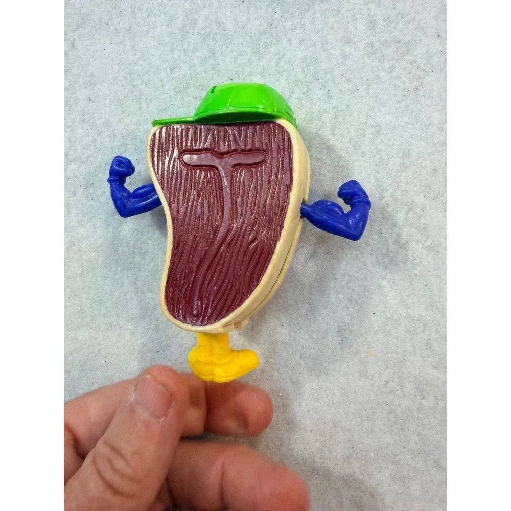 Vintage 1990 McDonalds Food Changeables T-Bone Steak Transforming Toy Figure